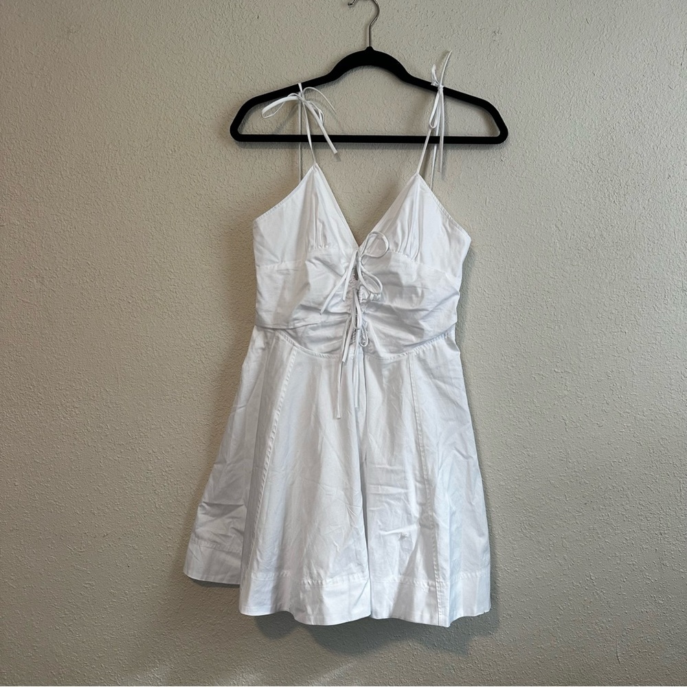 Zara Bow Trim Gabardine Mini Dress